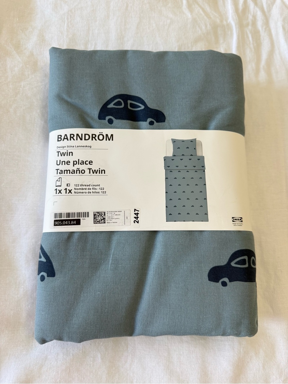 IKEA | SZ Twin | Blue BARNDROM Duvet Cover & Pillowcase | Cars NIP
